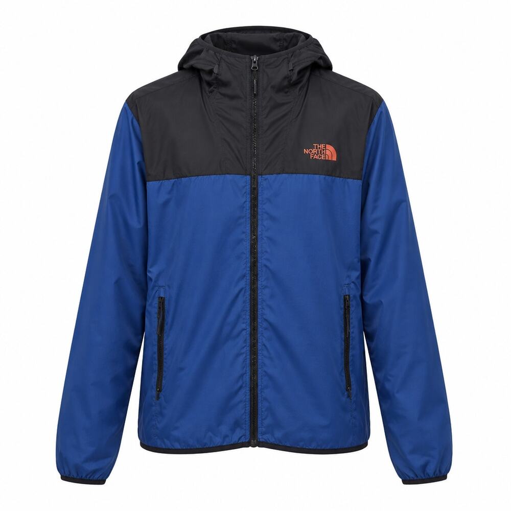 The North Face Men's Cyclone 2 Windbreaker Hoodie Jacket Blue Black Size Large